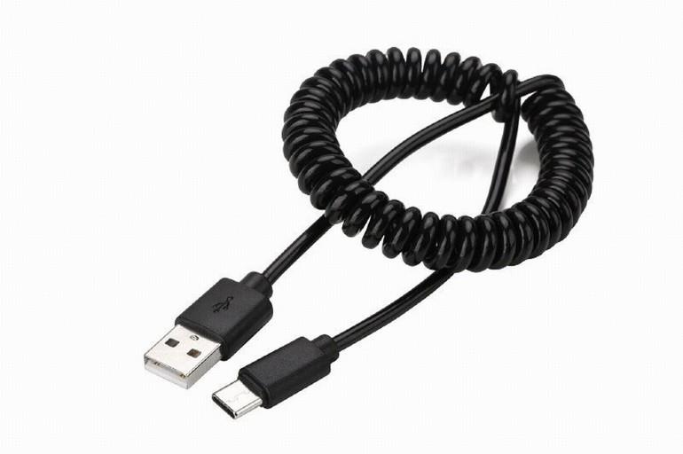 CABLE USB2 TO USB-C COILED...