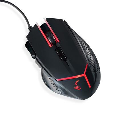 MOUSE USB OPTICAL BLACK RED...