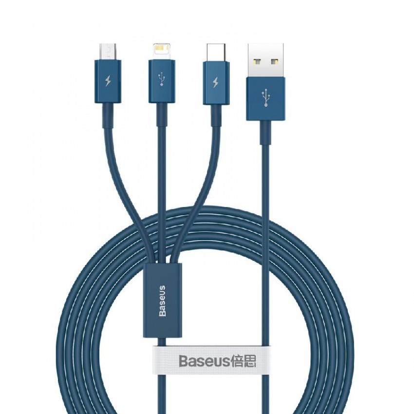 CABLE USB TO 3IN1 1.5M BLUE...