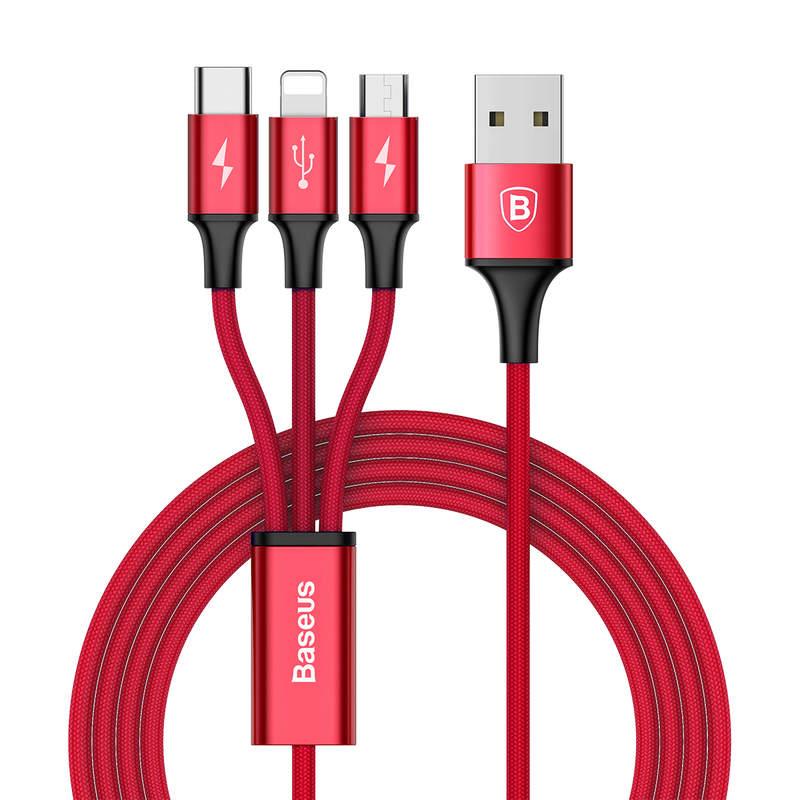 CABLE LIGHTNING TO 3IN1 RED...