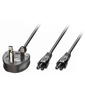 CABLE POWER UK TO 2 X IEC...