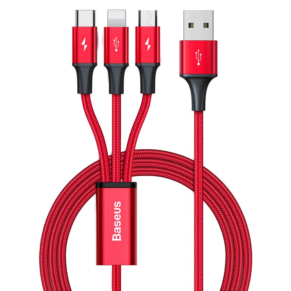 CABLE USB TO 3IN1 1.2M RED...
